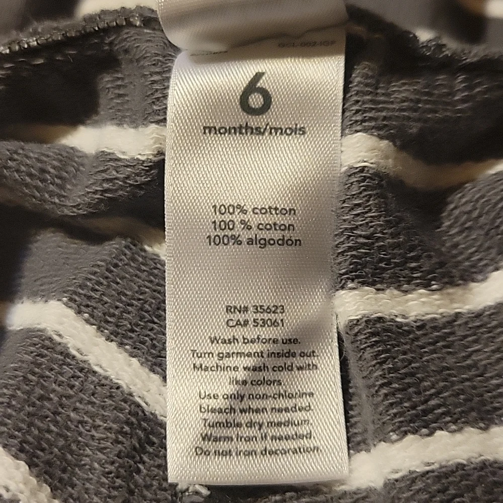 Carter's Infant Pants Gray White Stripe Knitted Cuffs Drawstring Elastic